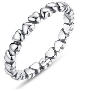 LAST Sizes! Sterling Silver Heart Eternity Stacker Ring